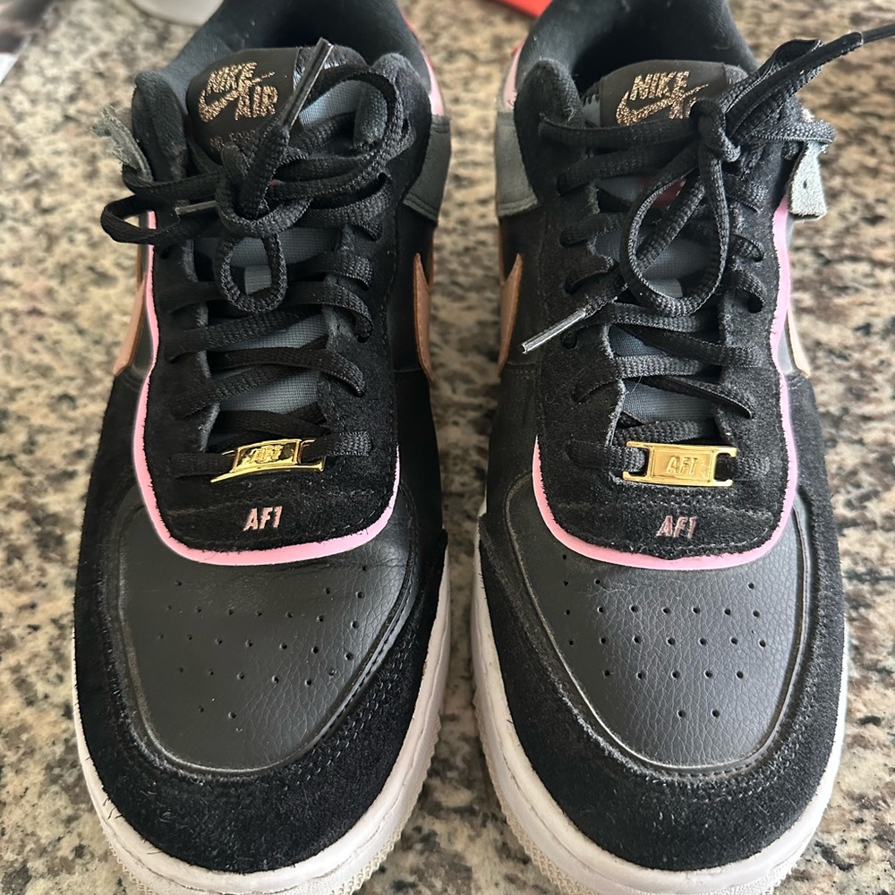 Nike Air Force 1 Black and Pink Women's / Unisex Sneakers